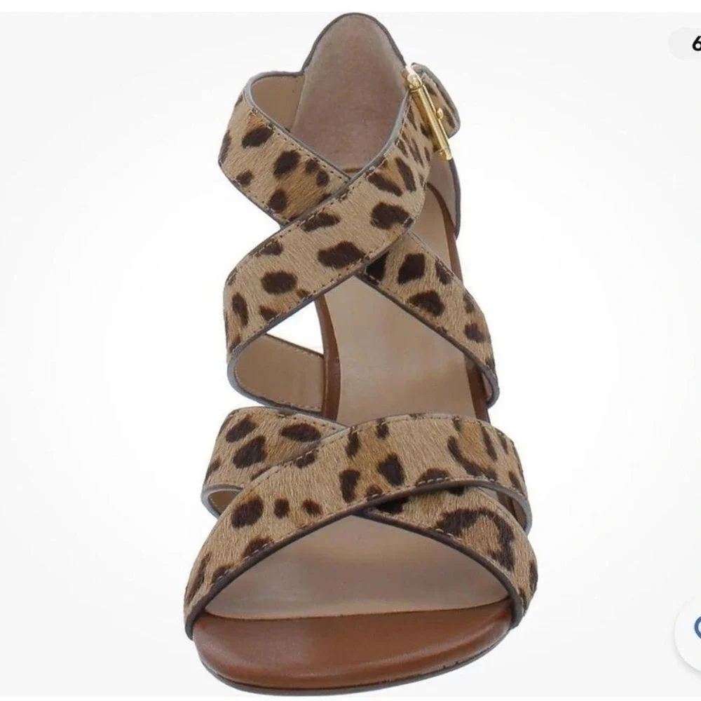 NWT Ralph Lauren Womens Gisella‎ Calf Hair Dressy Open Toe Pumps 9.5